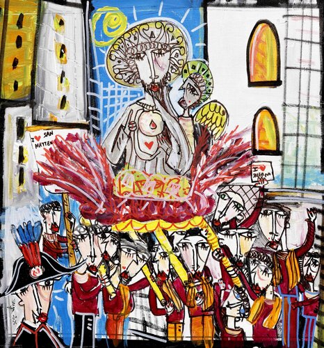 La Processione di San Matteo by Alessandro Siviglia, Painting for Sale on Select