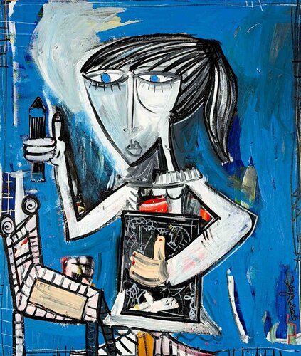 Bambina che Dipinge by Alessandro Siviglia, Painting for Sale on Select