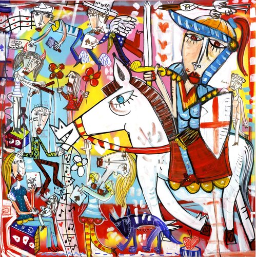 Il Cavaliere e la Falsità by Alessandro Siviglia, Painting for Sale on Select