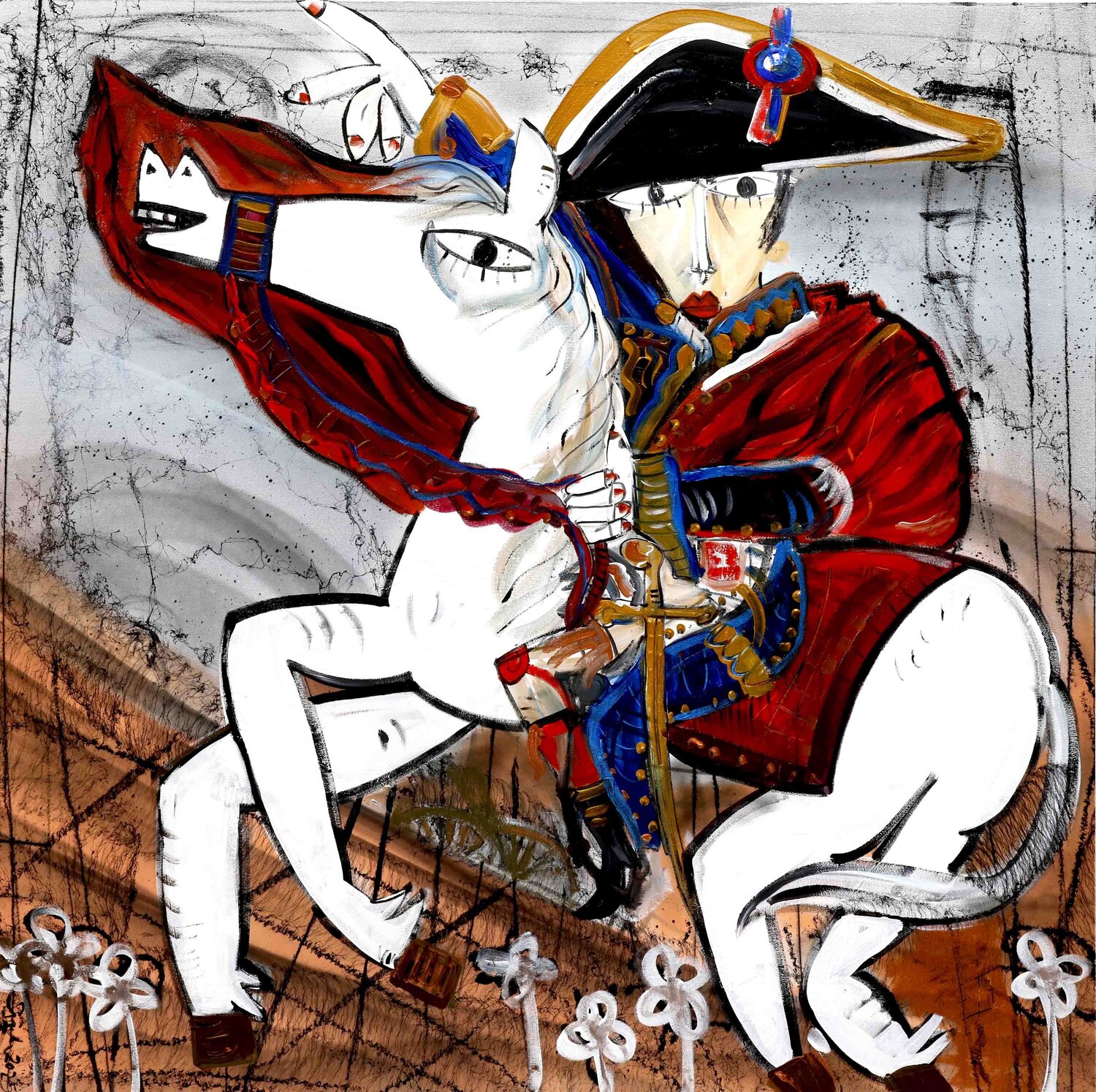 Napoleona a Cavallo Alessandro Siviglia Original painting for sale