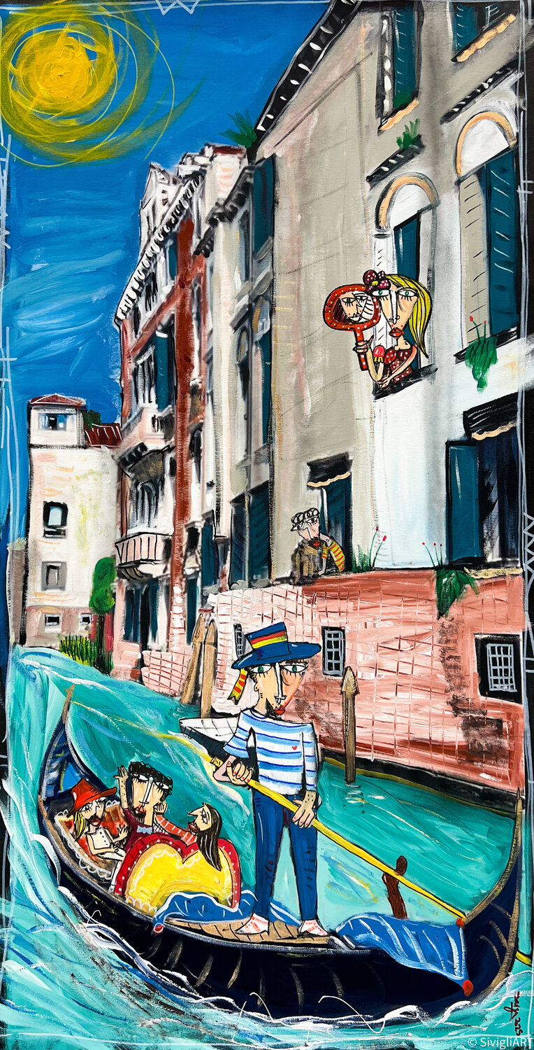 Canale di Venezia Alessandro Siviglia Original painting for sale