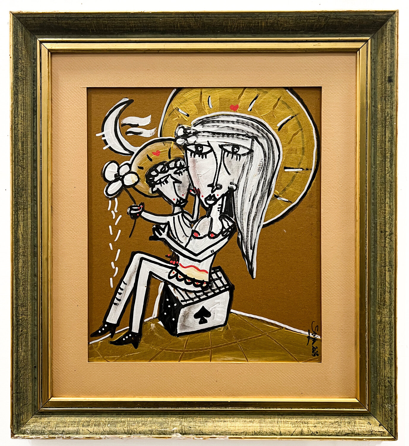 Madonna con il Fiore Alessandro Siviglia Original painting for sale