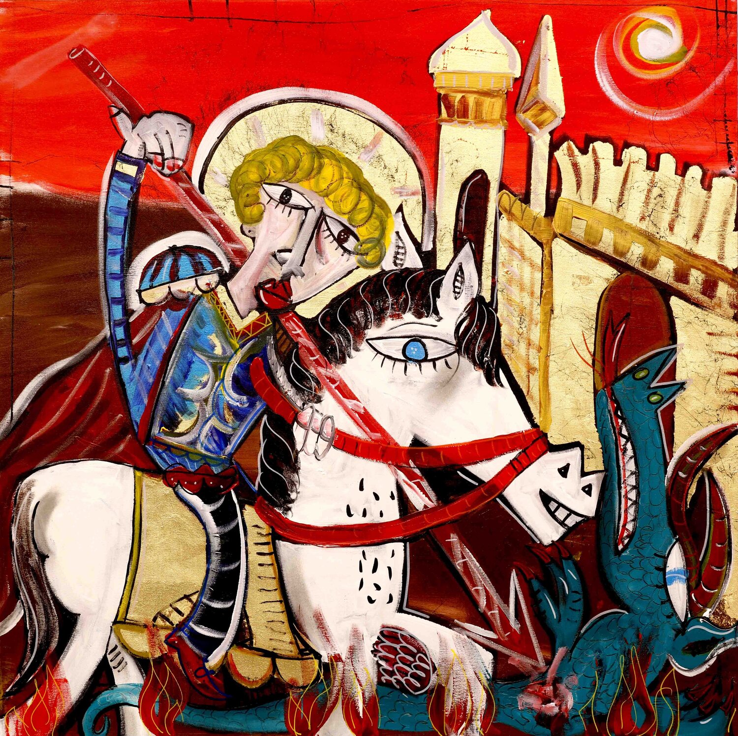 La Storia di San Giorgio Alessandro Siviglia Original painting for sale