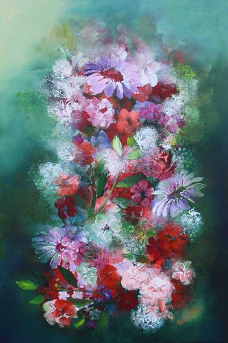 Sea of Flowers 26-01 by Wil Lof, Painting for Sale on Select