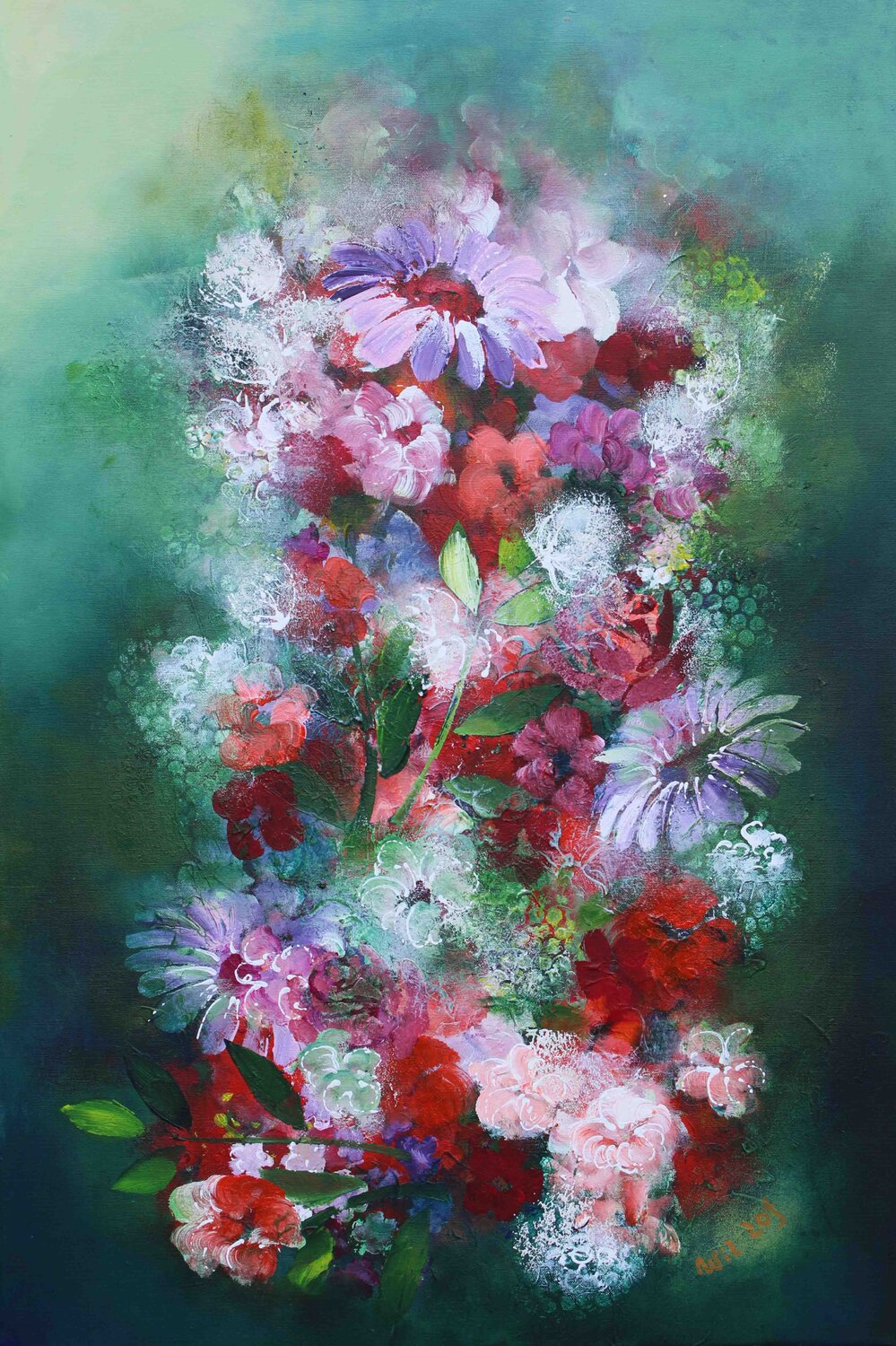 Sea of Flowers 26-01 Wil Lof Original painting for sale
