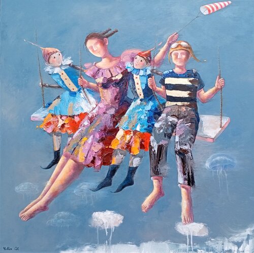 Vol de nuit by Yutao Ge, Painting for Sale on Select