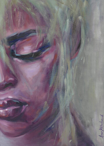 April - Black Woman Portrait Art by Anna Miklashevich, Painting for Sale on Select
