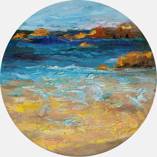 Summer Seascape - Sea Waves & Rocky Shore von Anna Miklashevich, Malerei kaufen auf Select