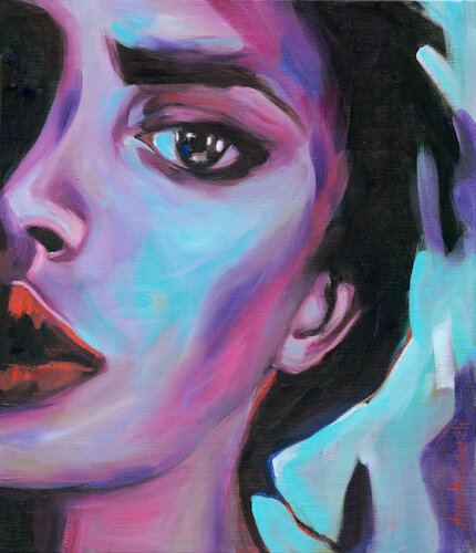 Intent - Abstract Female Portrait by Anna Miklashevich, Painting for Sale on Select