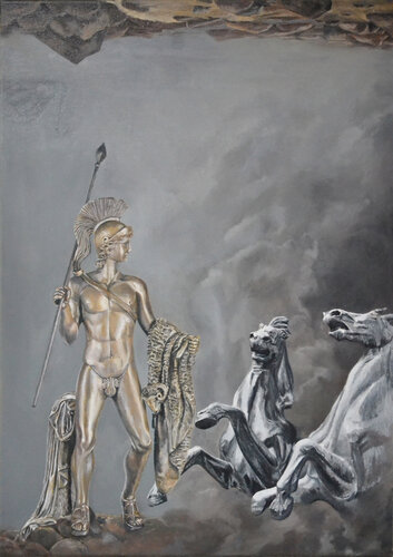 A pomiędzy światami słychać śpiew łabędzi by Dorota Kwiatkowska, Painting for Sale on Select