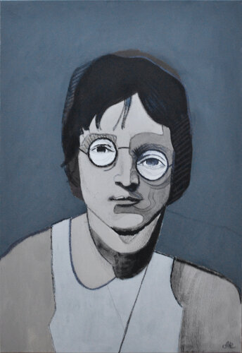 John Lennon by Dorota Kwiatkowska, Painting for Sale on Select