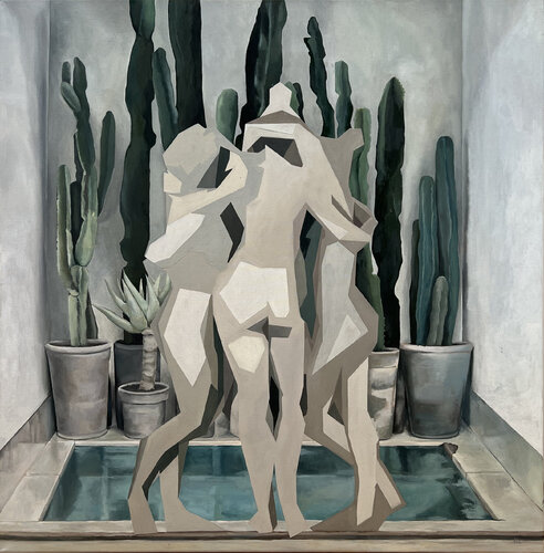 Trzy Gracje przed kąpielą by Dorota Kwiatkowska, Painting for Sale on Select