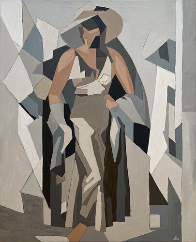 Portret kobiety w kapeluszu by Dorota Kwiatkowska, Painting for Sale on Select