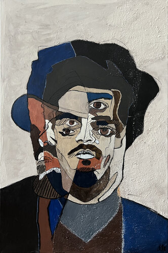 Pół Biggie pół Elvis by Dorota Kwiatkowska, Painting for Sale on Select