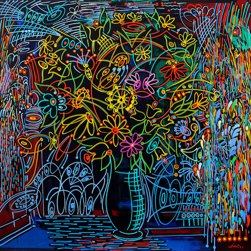 the big colored vase by Dek, Painting for Sale on Select