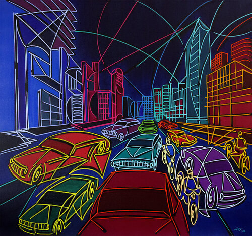 gente, máquina e cidade II by Dek, Painting for Sale on Select
