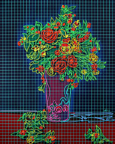 the pink vase by Dek, Painting for Sale on Select