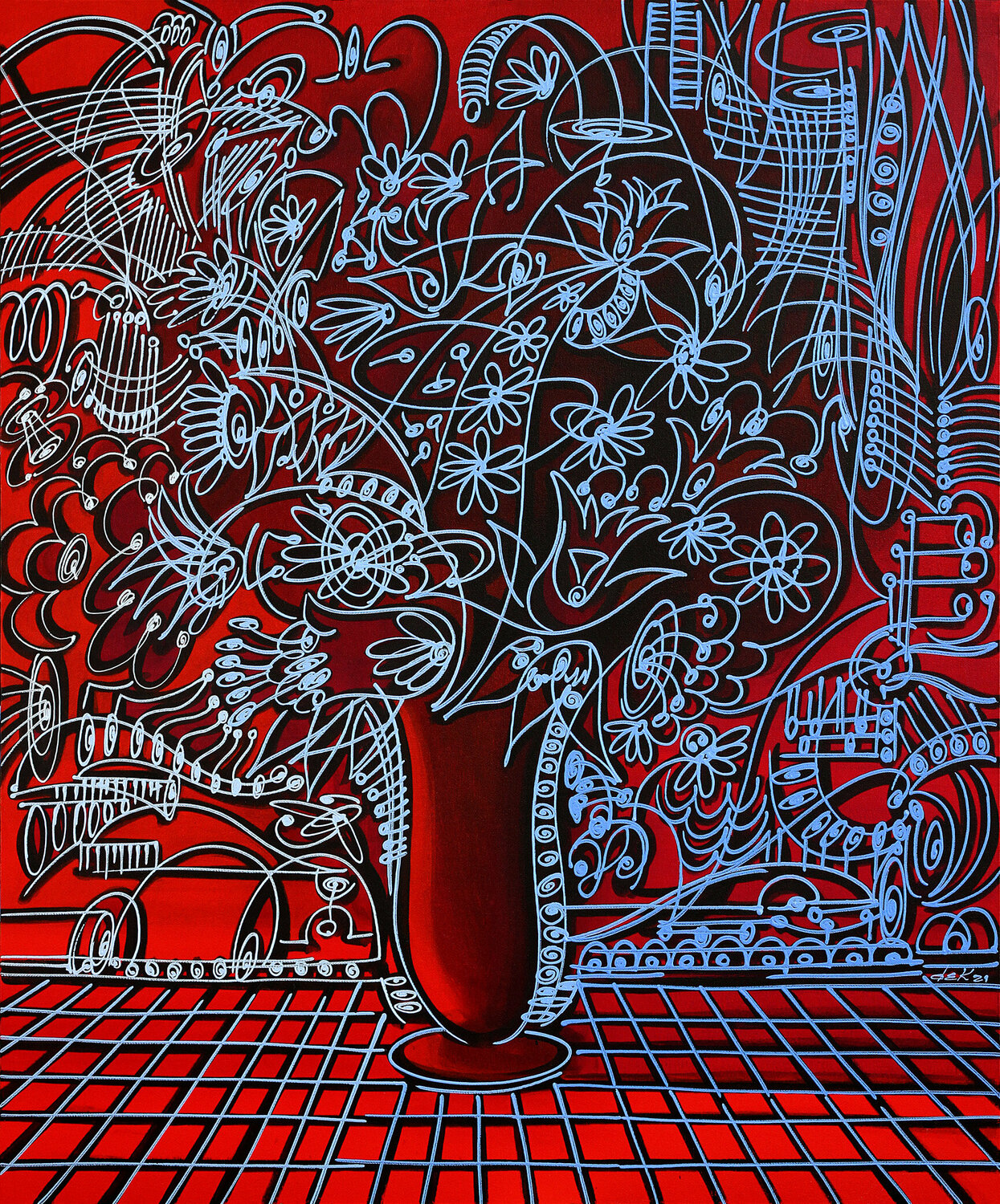 the big vase Dek Original painting for sale