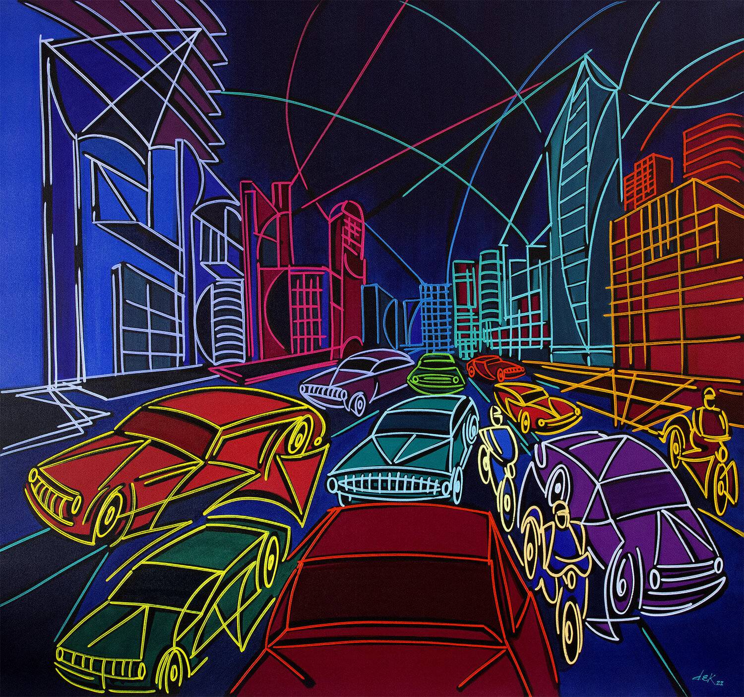 gente, máquina e cidade II Dek Original painting for sale