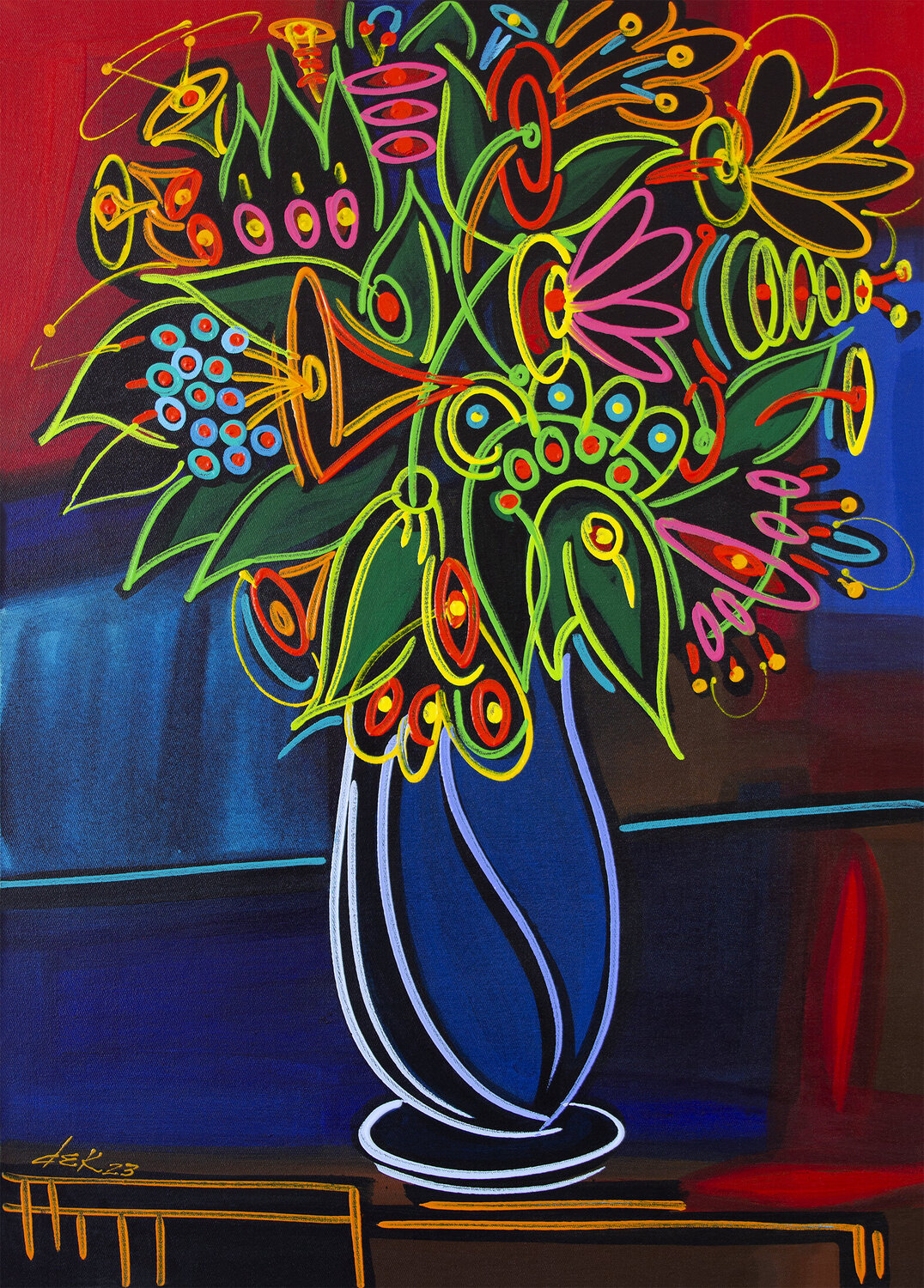 flower's vase Dek Original painting for sale