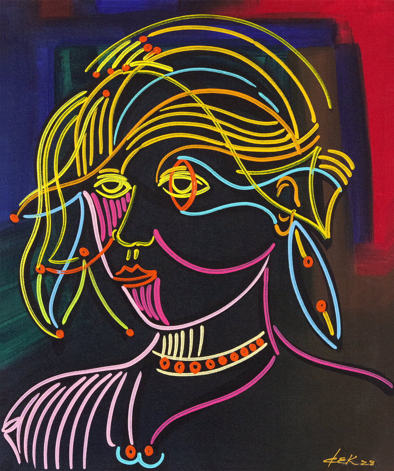 A bonequinha / the little doll Dek Original painting for sale