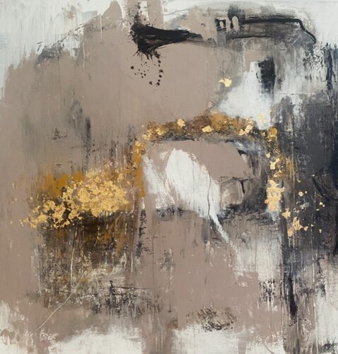 Golden Quiet by Gazvani Art, Painting for Sale on Select
