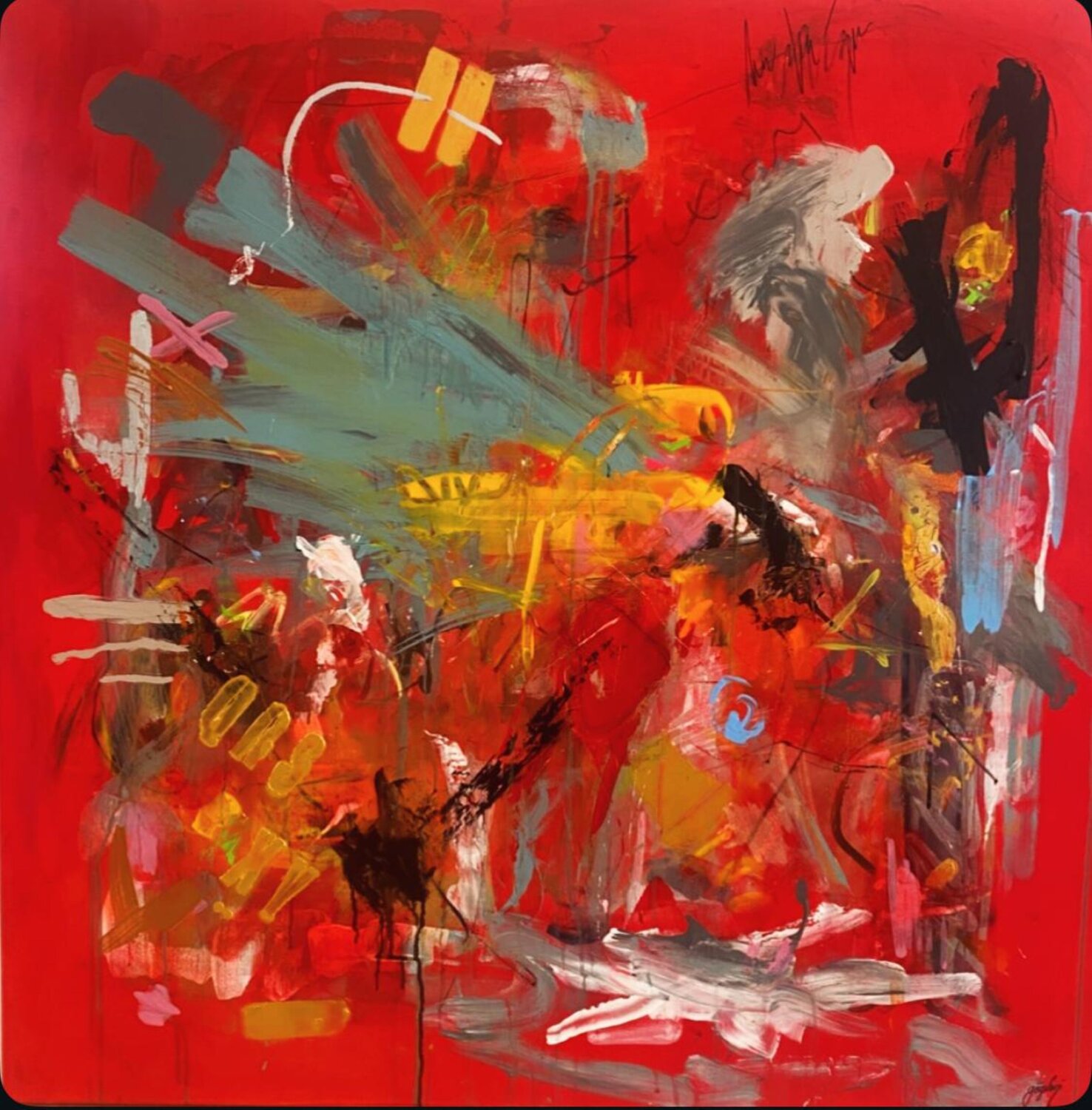 Red Pulse Gazvani Art Original painting for sale