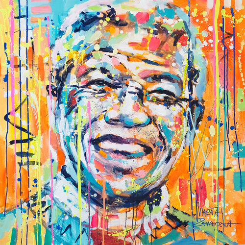 Nelson Mandela by Marta Zawadzka, Painting for Sale on Select