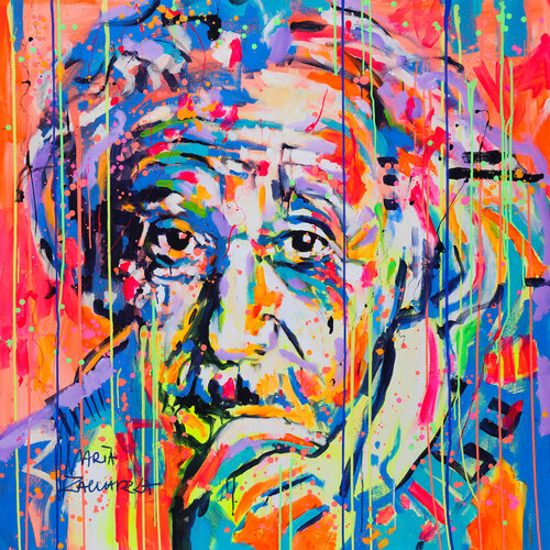 Albert Einstein by Marta Zawadzka, Painting for Sale on Select