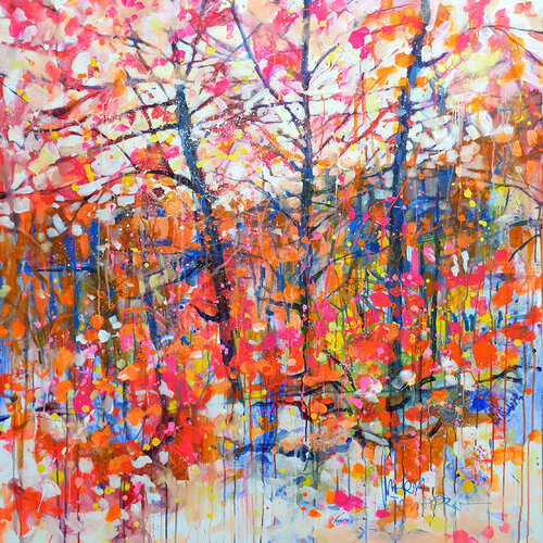 Winter Flowers by Marta Zawadzka, Painting for Sale on Select