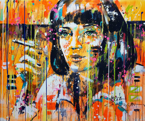 Mia with cigarette by Marta Zawadzka, Painting for Sale on Select