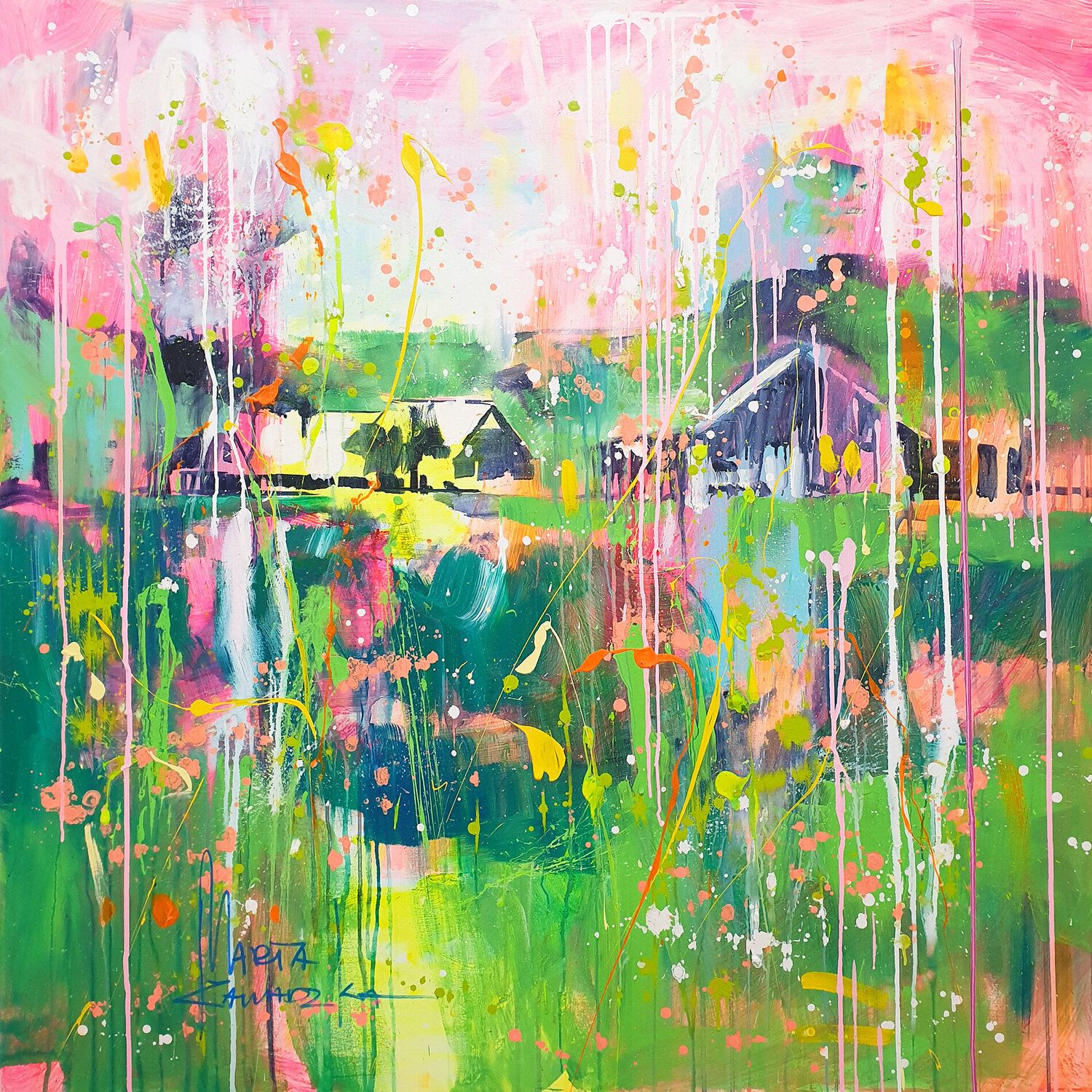 Green Ballet Marta Zawadzka Original painting for sale