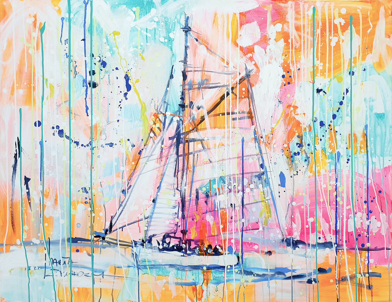 White Melody Marta Zawadzka Original painting for sale