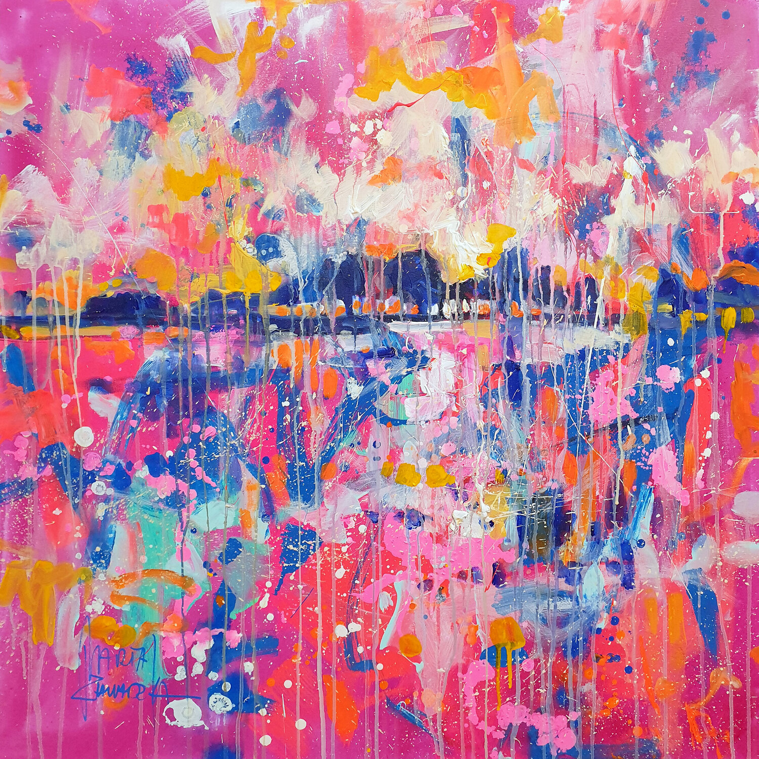 Pink Winter Marta Zawadzka Original painting for sale