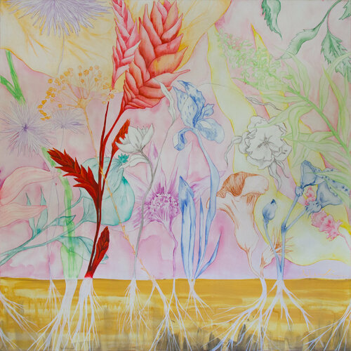 El jardín de las flores vivas. [The Garden of Live Flowers] by Alexia López Sosa, Painting for Sale on Select