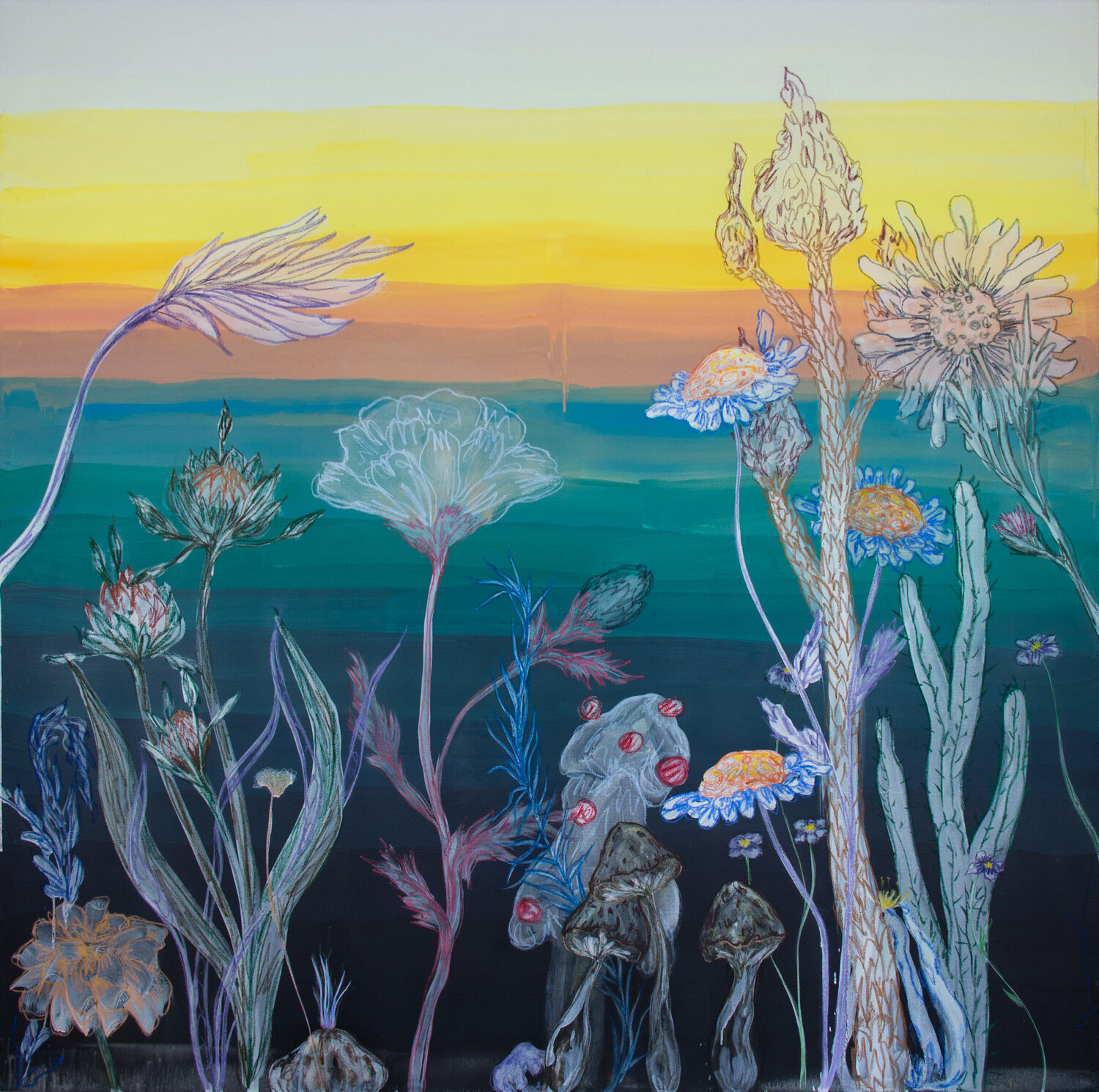Flowerland. Alexia López Sosa Original painting for sale