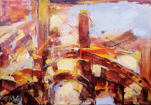 THE AUTUMN AND THE BRIDGES by Emilia Milcheva, Painting for Sale on Select
