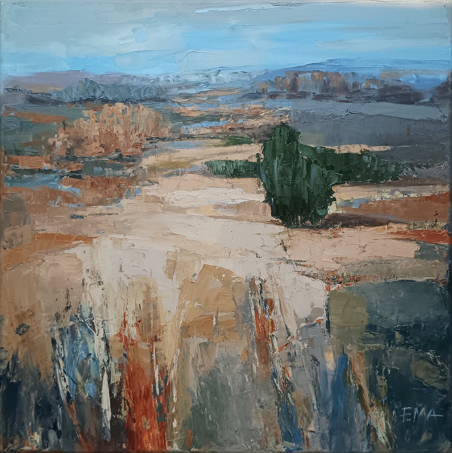 WARMED GROUNDS Emilia Milcheva Original painting for sale