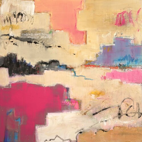 Dos flores, un monstruo y una fábrica. by Bruno Vázquez, Painting for Sale on Select