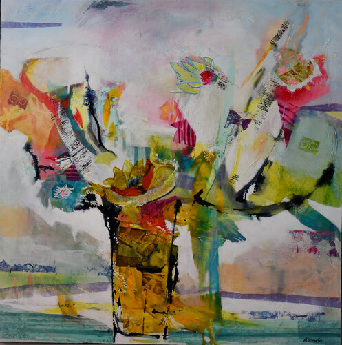 Souffle floral by Dominique Desmeules, Painting for Sale on Select