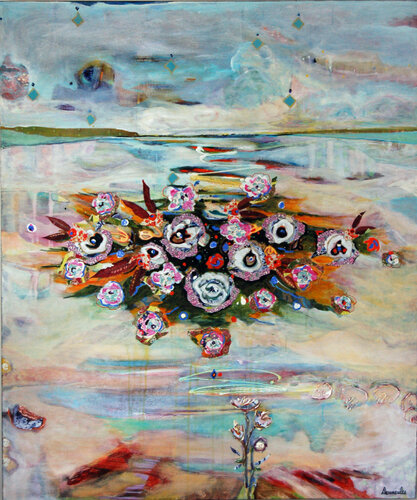Le lotus bleu by Dominique Desmeules, Painting for Sale on Select