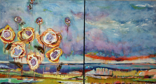Et si je m'envolais (Diptyque) by Dominique Desmeules, Painting for Sale on Select