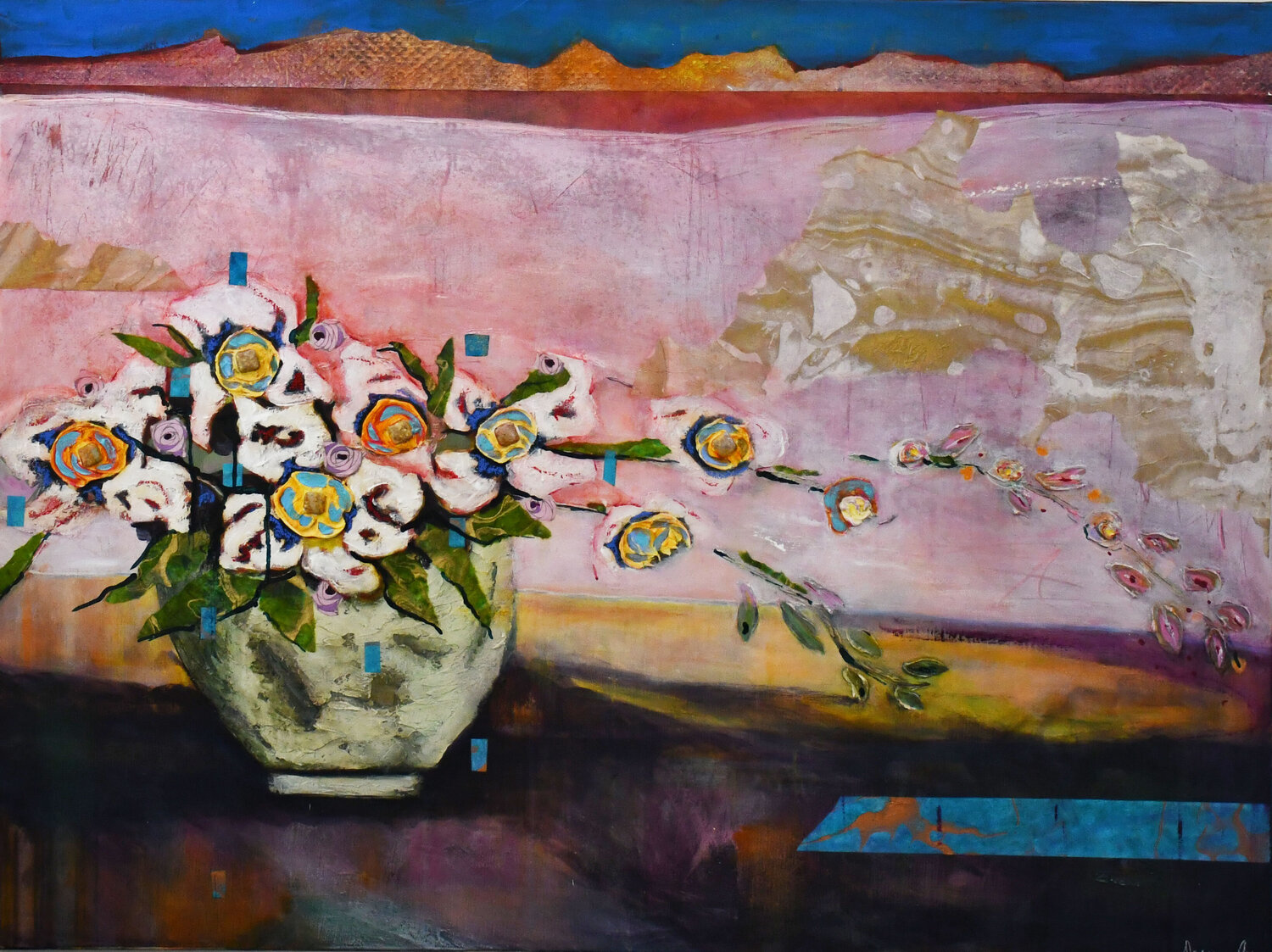 Spring flowering Dominique Desmeules Original painting for sale