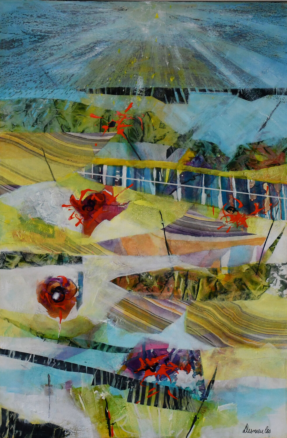 Eclats d'univers Dominique Desmeules Original painting for sale