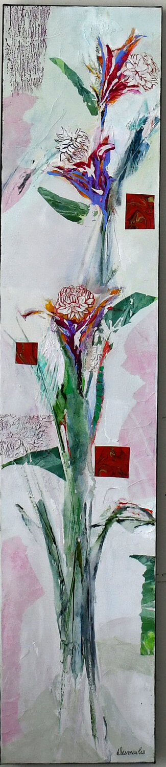 Naisance florale Dominique Desmeules Original painting for sale