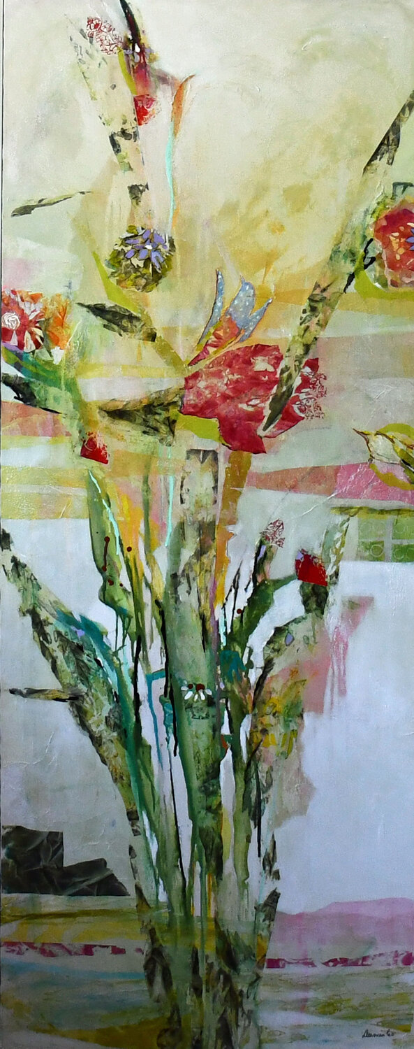 Le murmure des fleurs rêvées Dominique Desmeules Original painting for sale