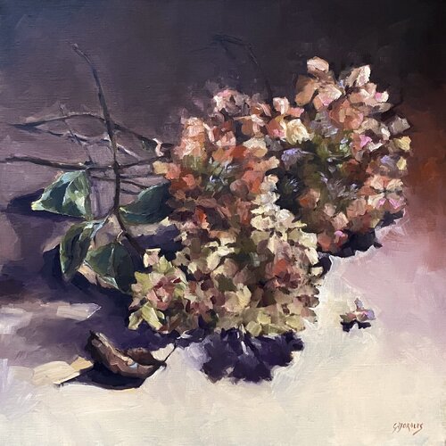 Hortensia fanés 6 by Géraldine Morales, Painting for Sale on Select