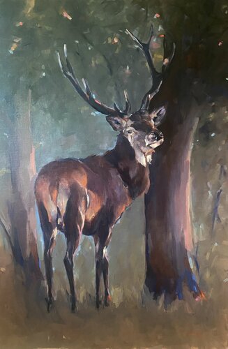Cerf flamboyant by Géraldine Morales, Painting for Sale on Select