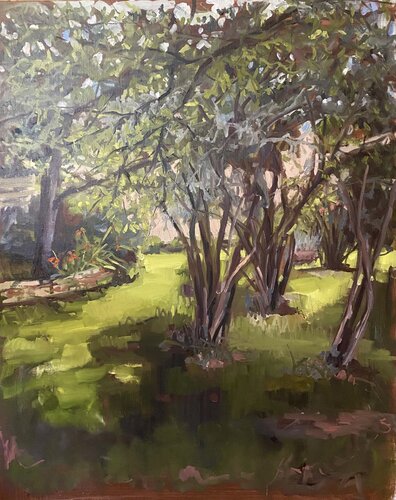 Au fond du jardin by Géraldine Morales, Painting for Sale on Select