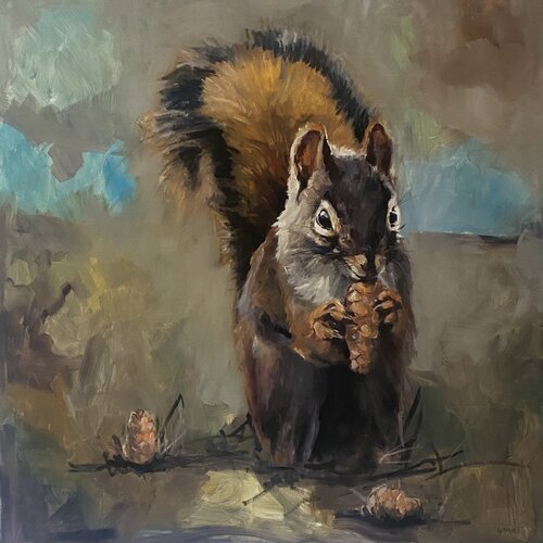 Ecureuil craquant by Géraldine Morales, Painting for Sale on Select